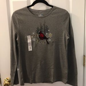 NWT Croft & Barrow Lon-Steve Holiday Top